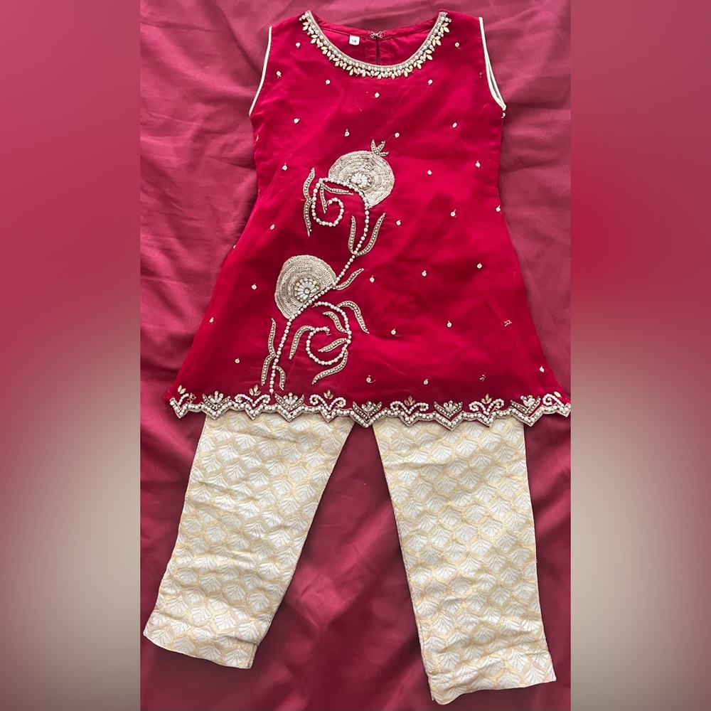 Fancy Pakistani style shirt and pants 12-18m